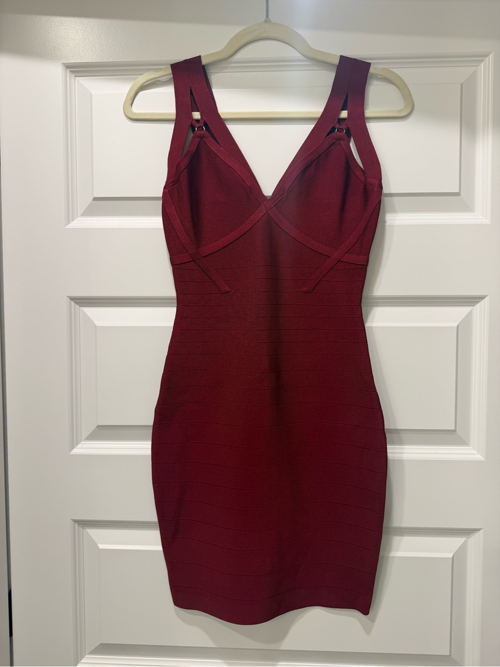 Marciano burgundy cutout bandage mini dress size S